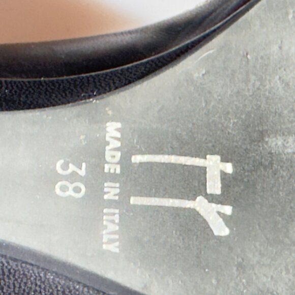 Thierry Rabotin Womens Black Peep-Toe Wedges Italian-Made Leather Fabric Size 38 - Picture 7 of 9